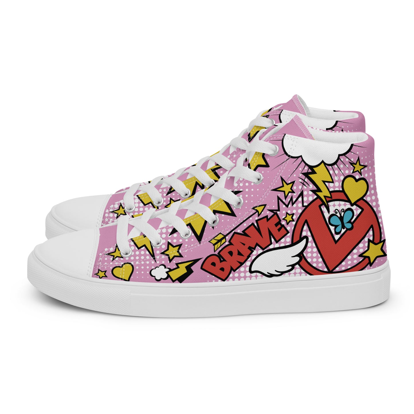 "Brave & Strong" Bubblegum Pink High Top Shoes