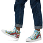 "Brave & Strong" Sky Blue Men's High Top Shoes