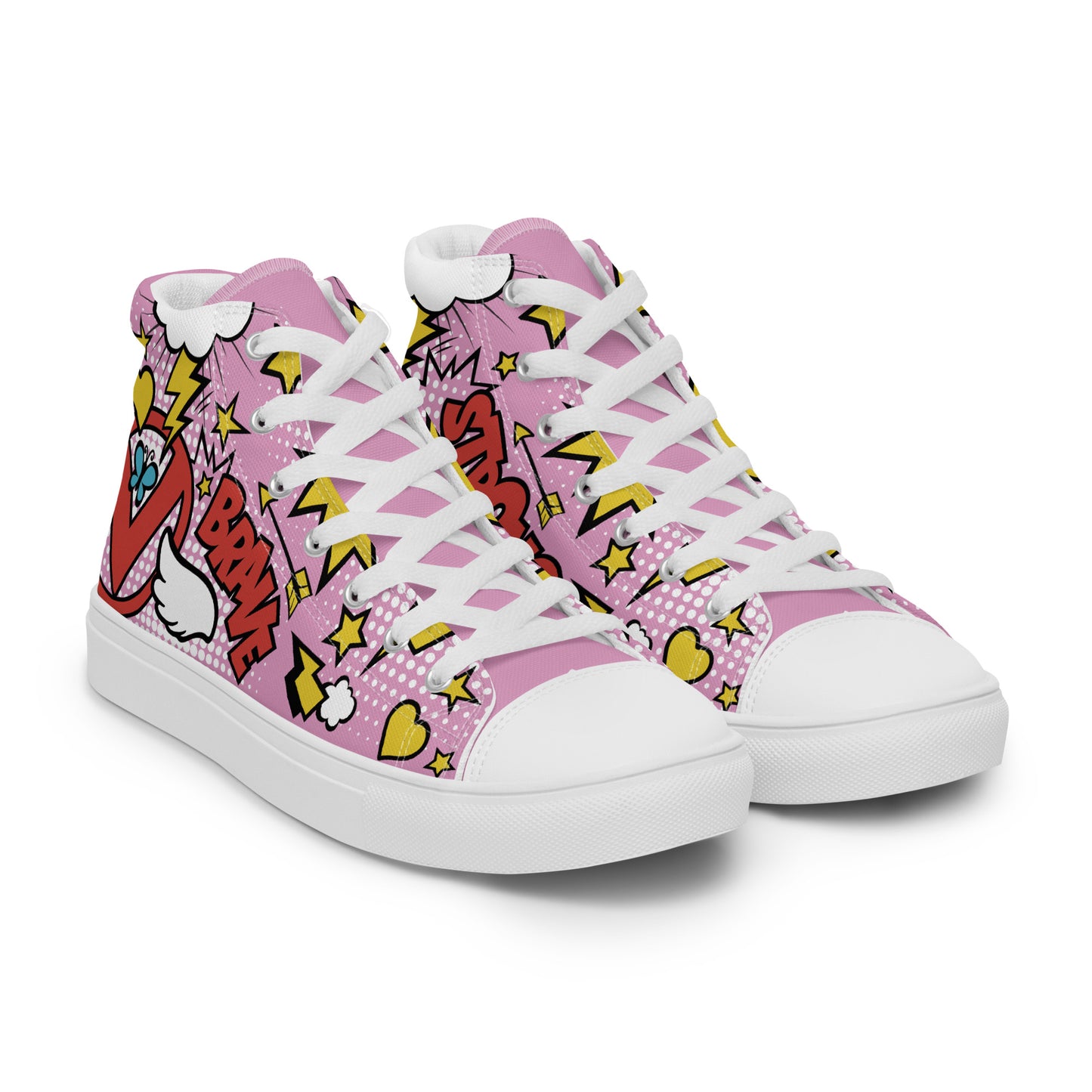 "Brave & Strong" Bubblegum Pink High Top Shoes