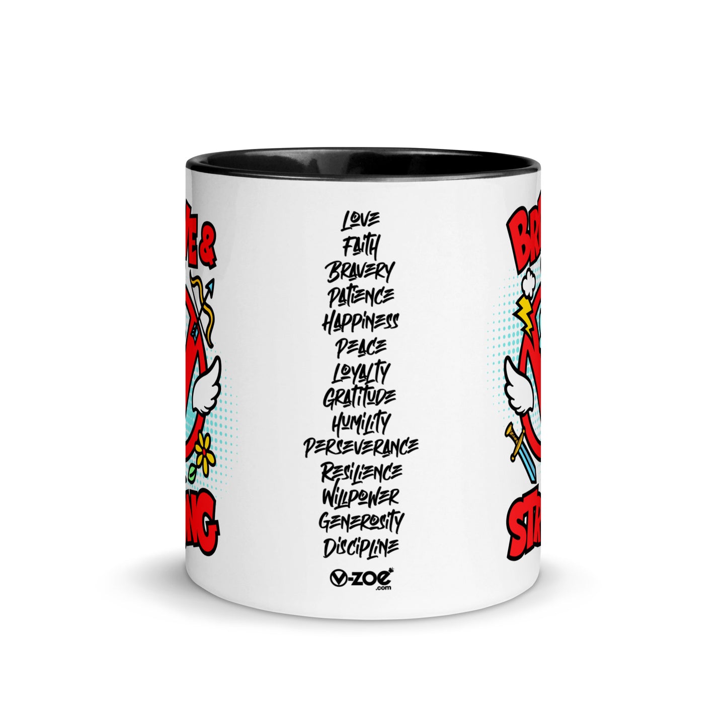 Brave & Strong Mug with Color Inside 11oz
