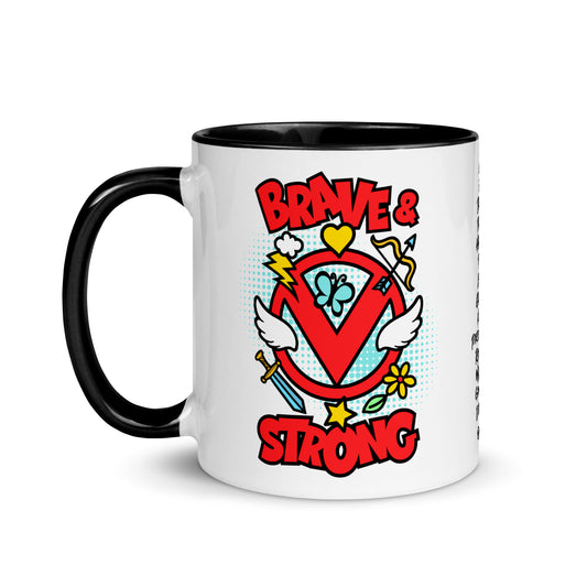 Brave & Strong Mug with Color Inside 11oz