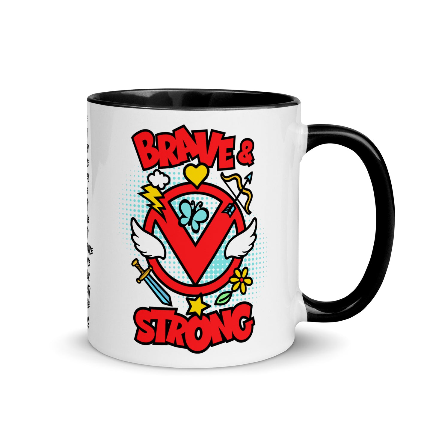 Brave & Strong Mug with Color Inside 11oz