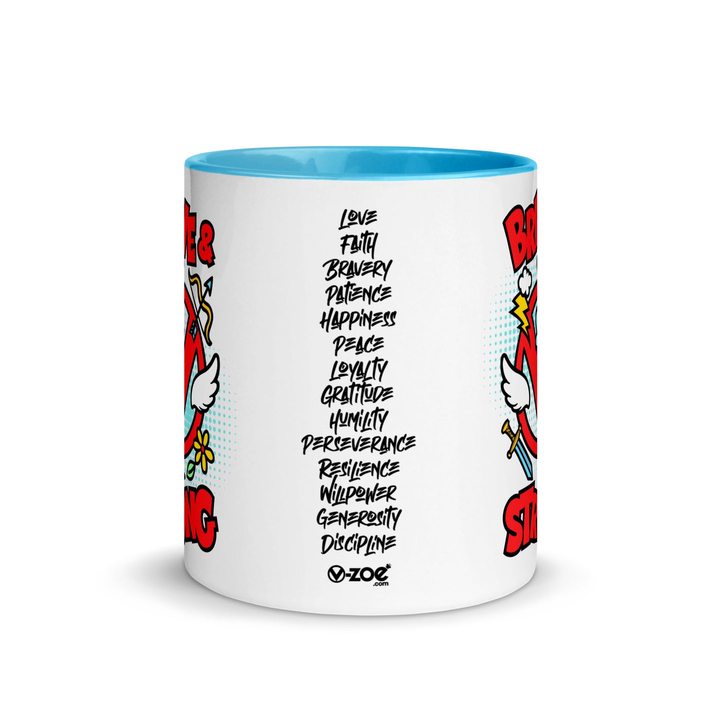 Brave & Strong Mug with Color Inside 11oz