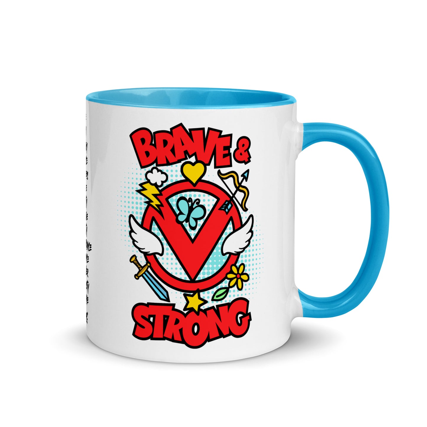 Brave & Strong Mug with Color Inside 11oz