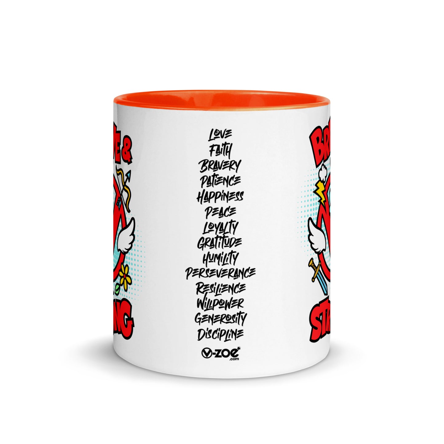 Brave & Strong Mug with Color Inside 11oz