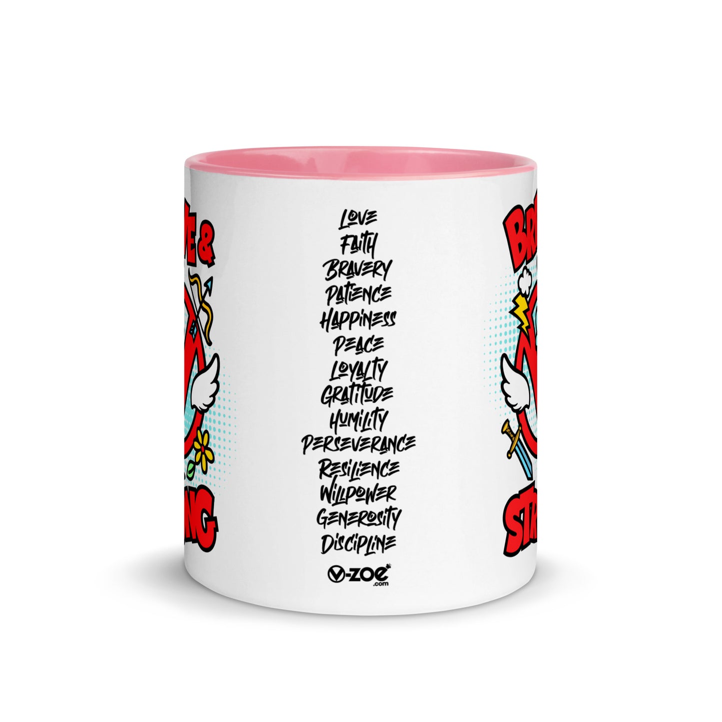 Brave & Strong Mug with Color Inside 11oz