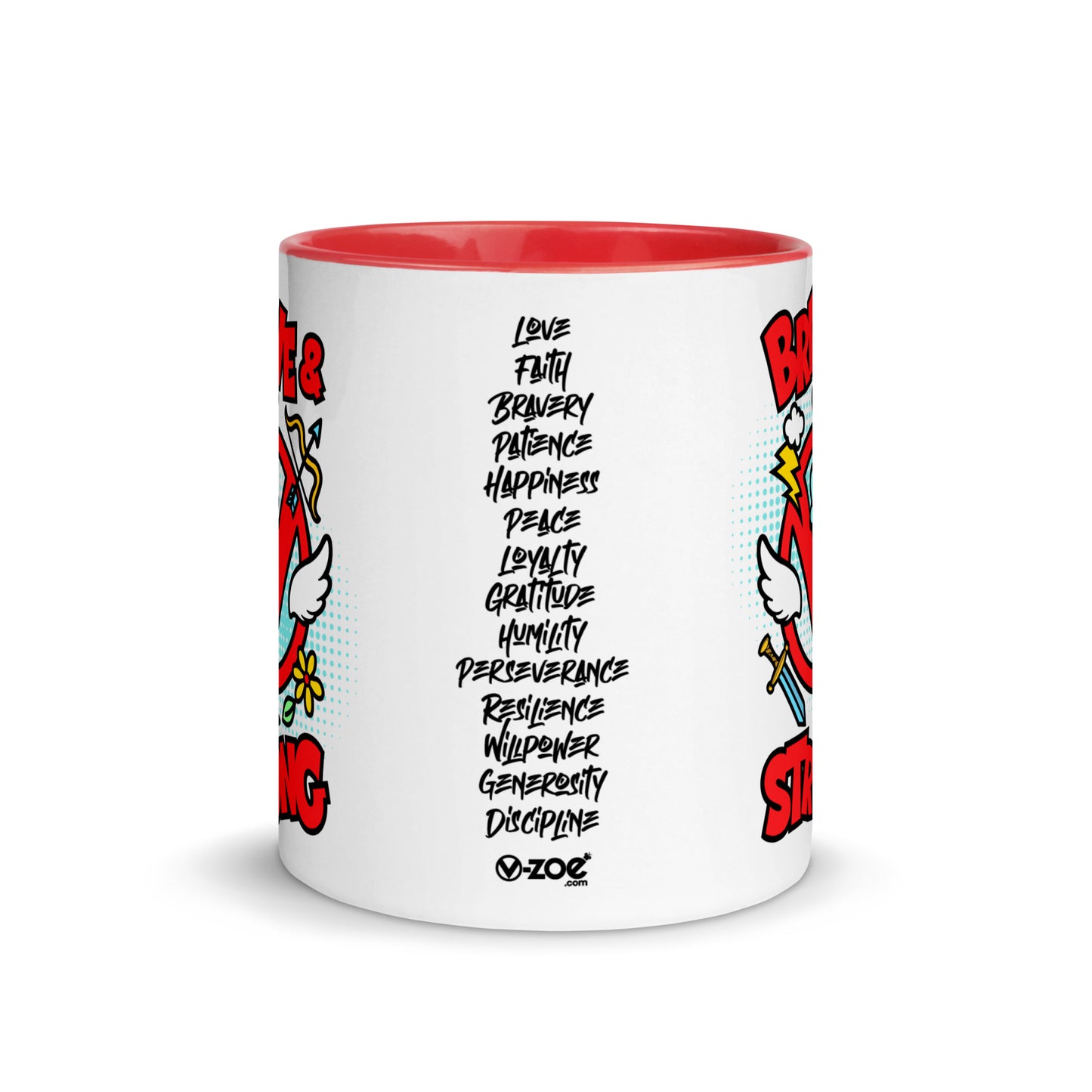 Brave & Strong Mug with Color Inside 11oz