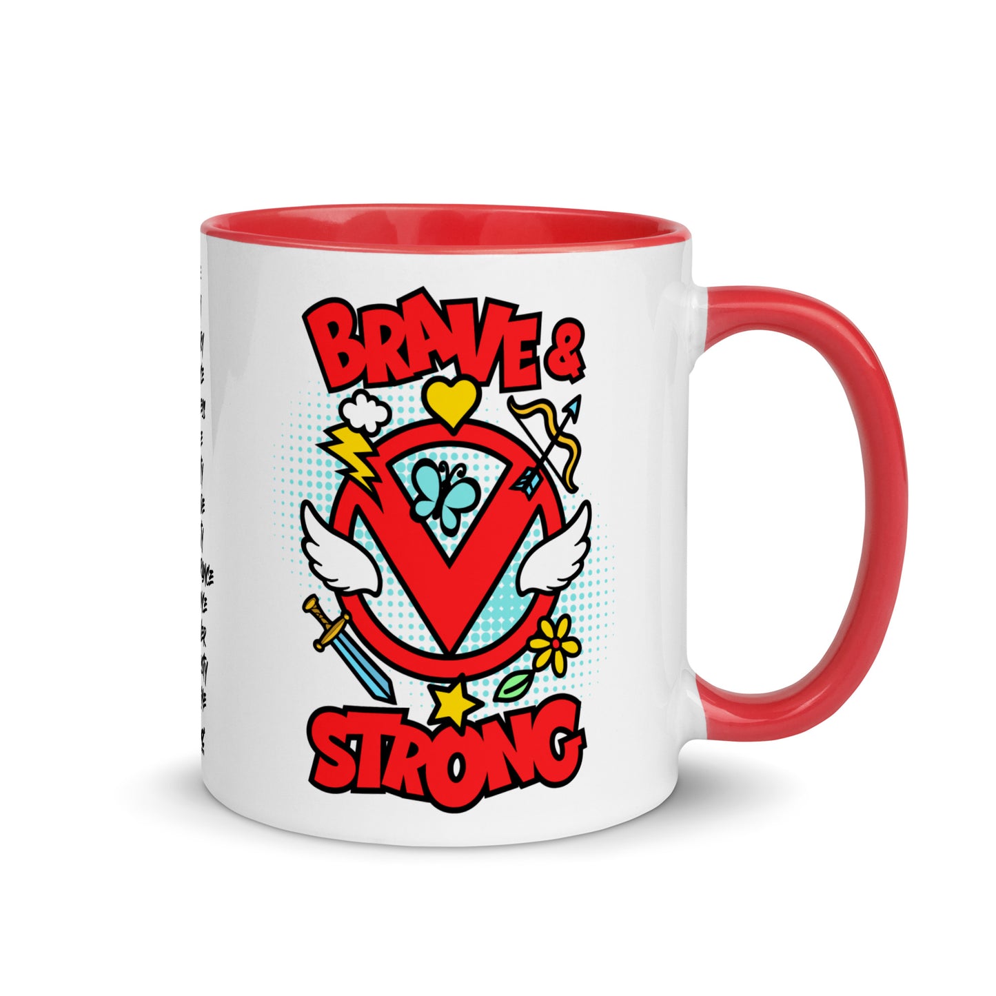 Brave & Strong Mug with Color Inside 11oz