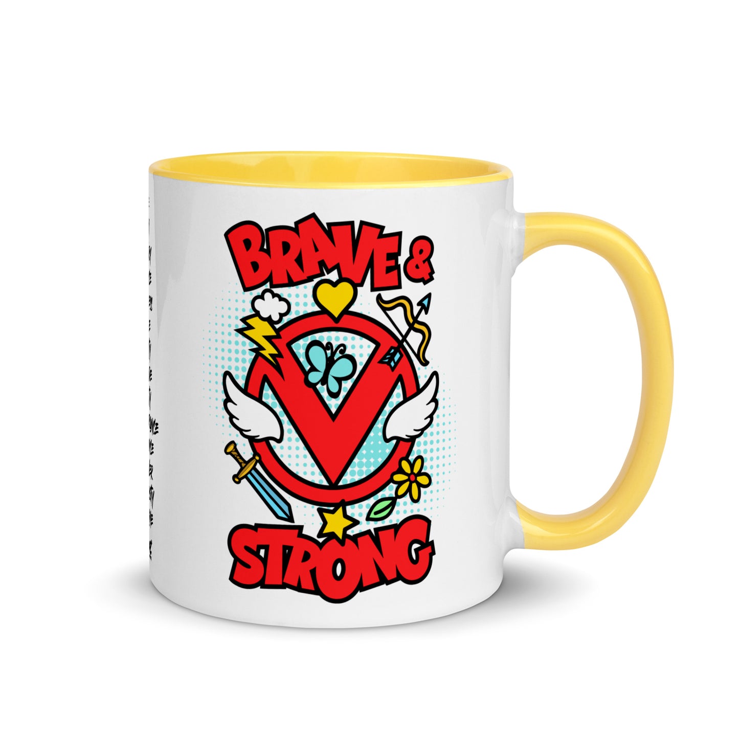 Brave & Strong Mug with Color Inside 11oz