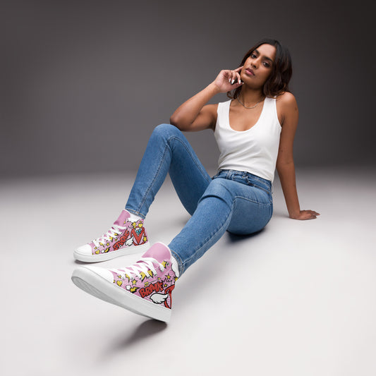 "Brave & Strong" Bubblegum Pink High Top Shoes