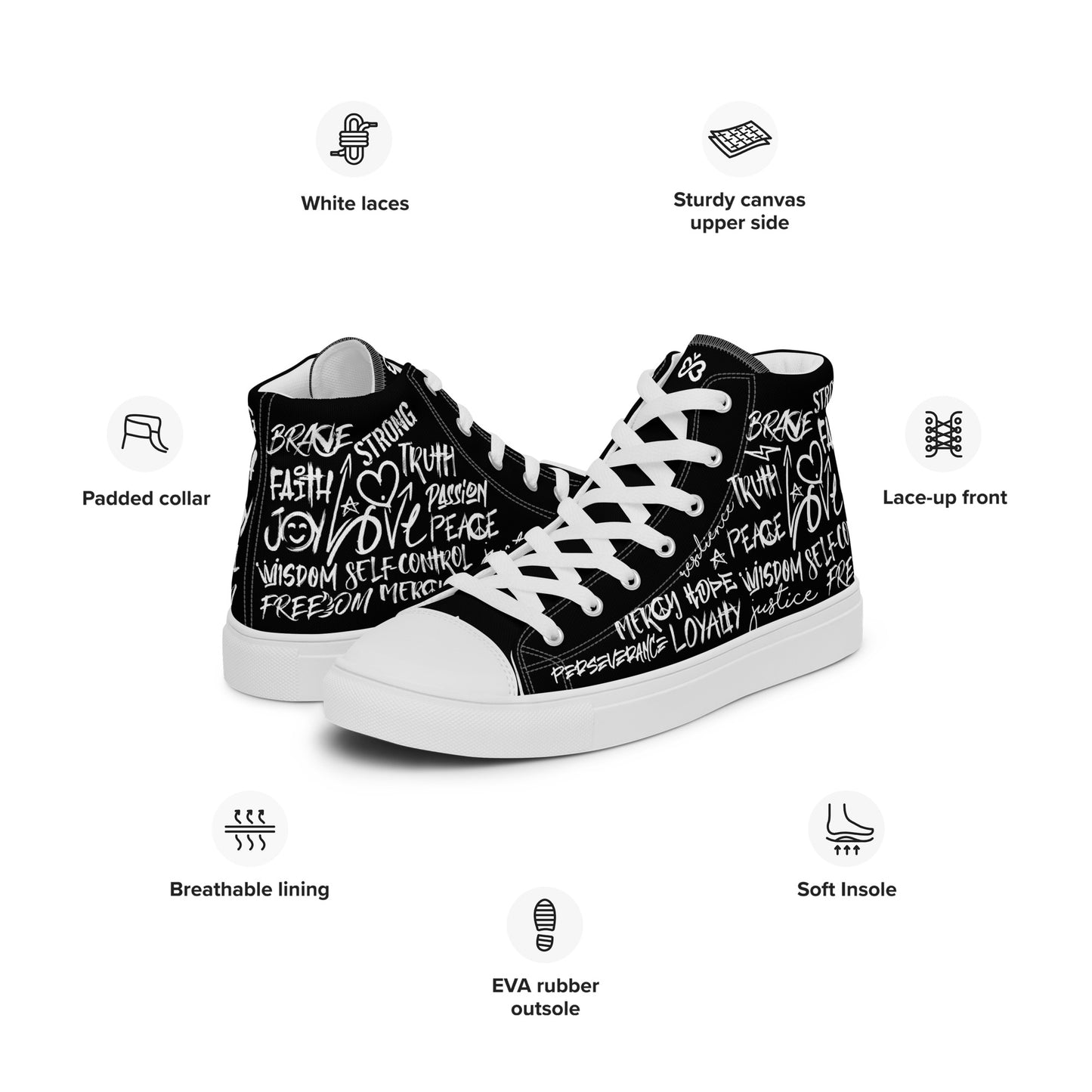 "Virtues Graffiti" High Top Shoes