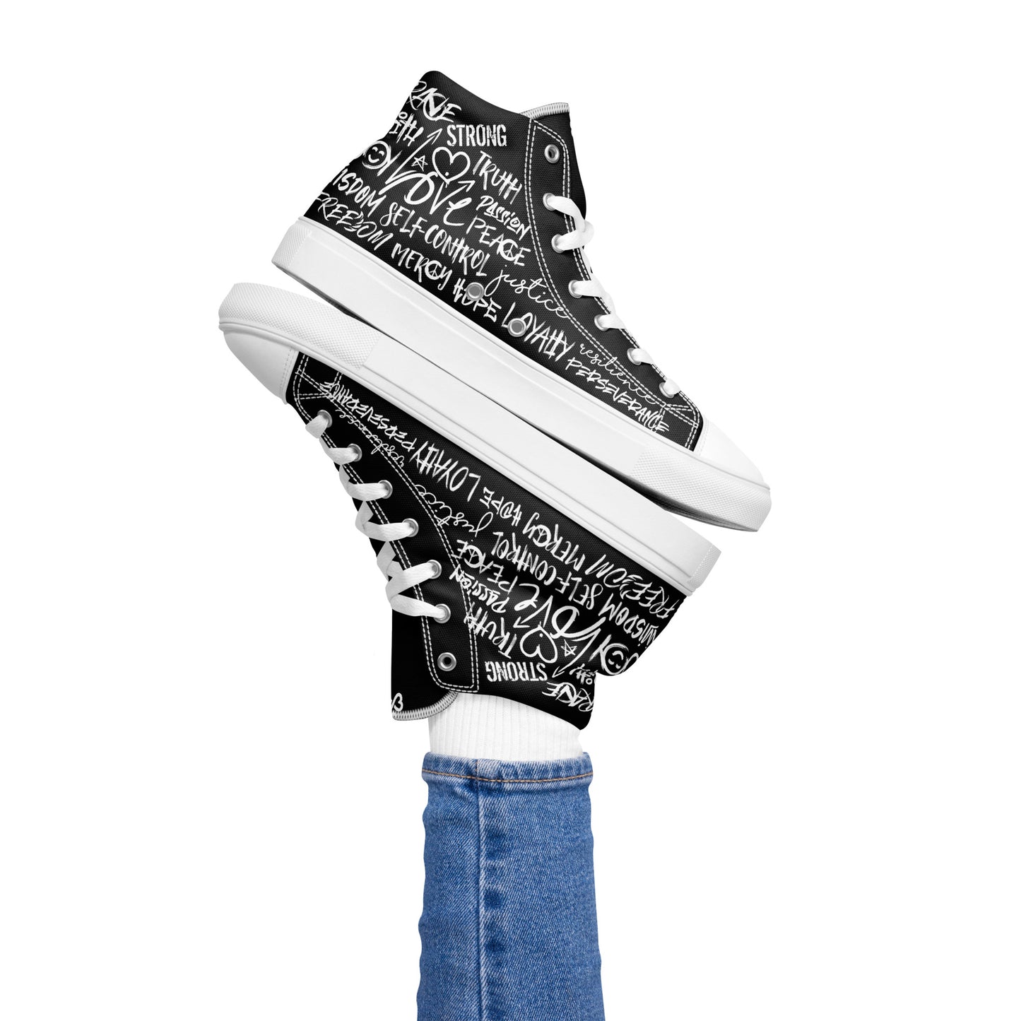 "Virtues Graffiti" High Top Shoes