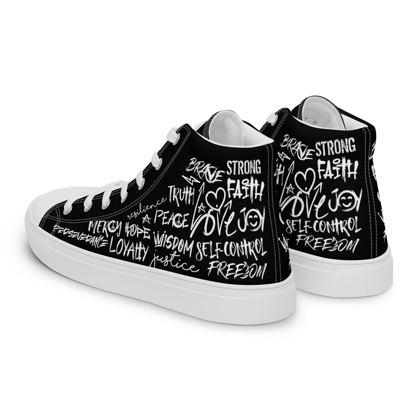 "Virtues Graffiti" High Top Shoes