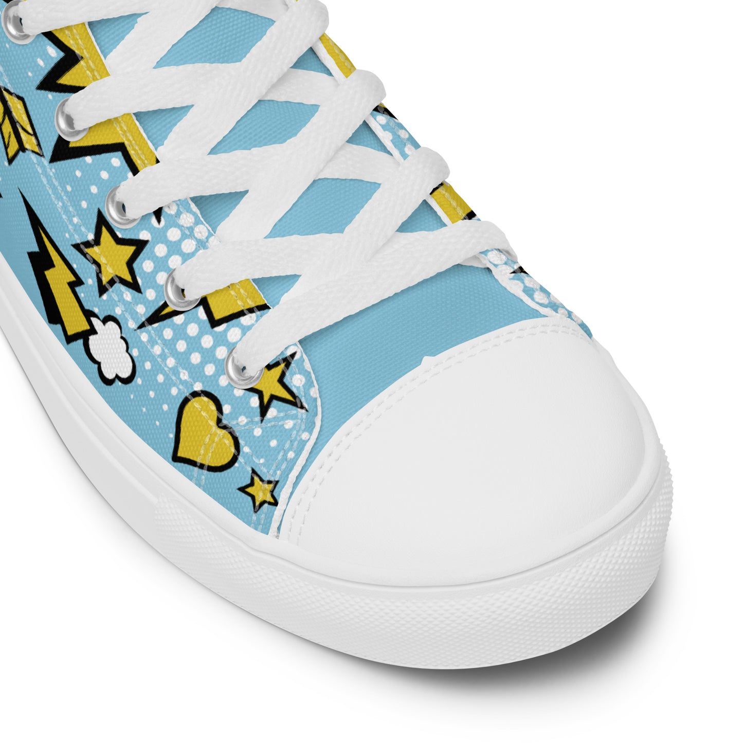 "Brave & Strong" Sky Blue Women's High Top Shoes