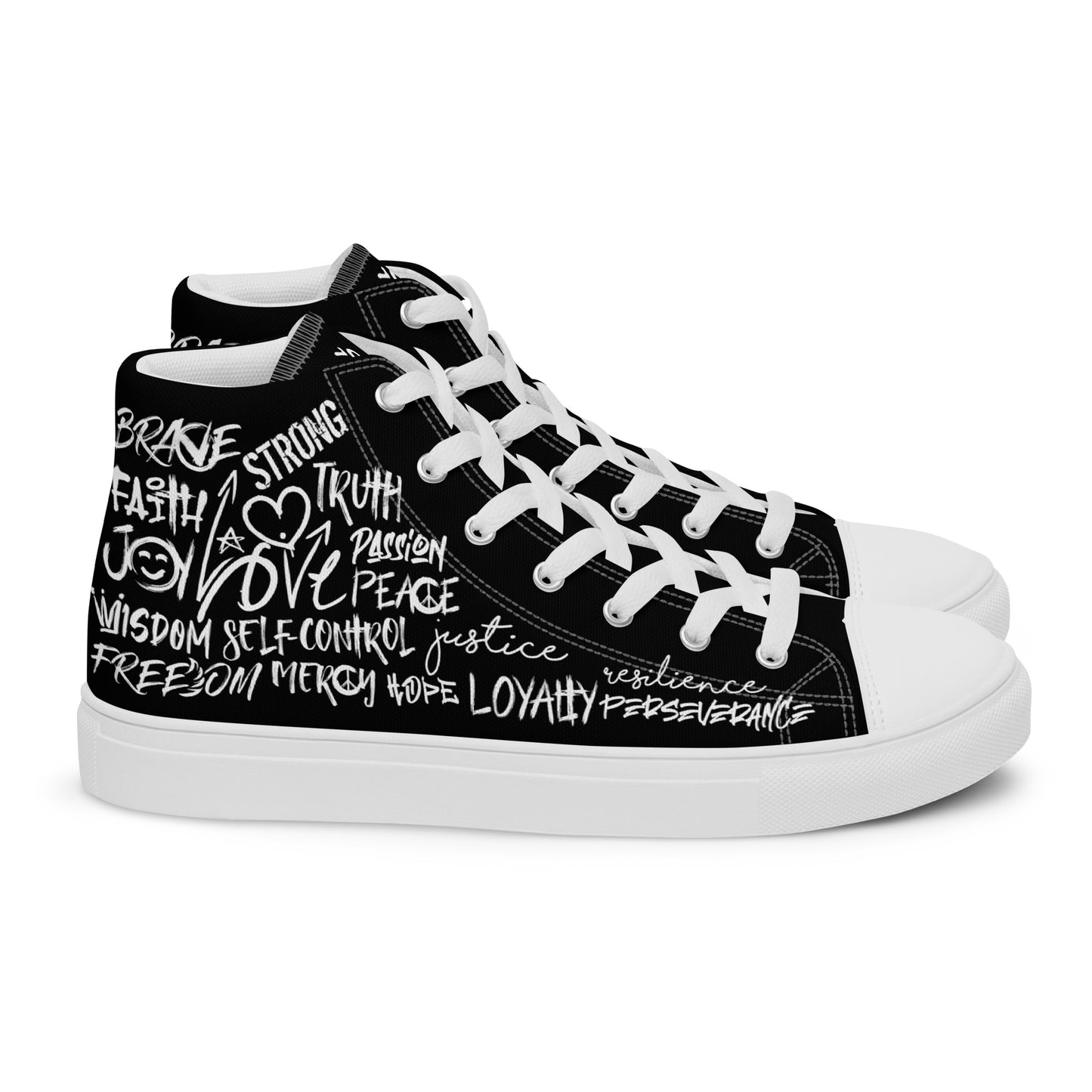 "Virtues Graffiti" High Top Shoes